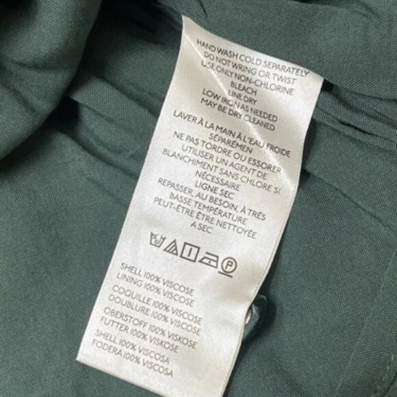 NEW ANTHROPOLOGIE Maxi Dress Green Size M Jacquard High Neck Balloon Sleeve - Picture 6 of 11